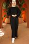 Balloon Sleeve Knitwear Dress Black Hm2522