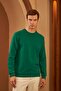 سويت شيرت رجالي أخضر بسيط ومريح من نوع Comfort Fit Mars26 - 3