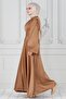 Cross Belted Satin Evening Dress-Vi̇zon - 3