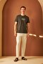 Comfort Fit Printed Men's Khaki T-Shirt Mars14 - 2