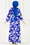 Geometric Patterned Dress-Saks Blue - 5