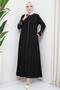 Embroidered Plus Size Abaya Black HM2307