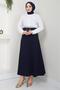 Belted Mevlana Skirt Navy Blue HM2370 - 4