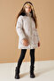 Beige Hooded Coat with Pockets for Girls 19062 - 4