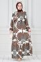 Neva Belted Viscose Dress-Brown