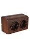 Mutlusan Surface Mounted Walnut Double Grounded Socket Porcelain