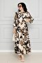 Floral Belted Viscon Dress-Vison - 3