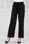 Tie-Waist Wide-Leg Trousers-Black
