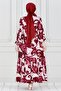 Belted Lilyum Viscon Dress-Burgundy - 5