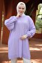 Balon Sleeve Knitwear Tunic Lilac Hm2519 - 5