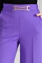 Purple Wide Leg Trousers - Chain Detailed - 4