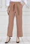 Wide Leg Trousers with Tie Waist - Mink