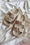 Akınalbella Ultrasoft Double Tape Stone Women's Slippers E423.Z