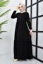 Black Ferace with Drawstring Detail