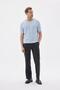Limited Plain Short Sleeve Rayon Men's Blue Knitwear T-Shirt - 2