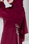Satin Evening Dress with Stone Detail on the Laces-Burgundy - 4