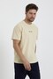 Crew Neck Comfortable Fit New York Printed Men's Cream T-Shirt - 2