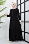 Black Ferace with Drawstring Detail - 2