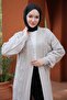 كارديجان طويل منسوج بنقشة الكرز بلون الحجر HM2334 - 6