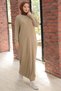 Ribbed Half-Zip Knitwear Dress Mink Hm2520 - 2
