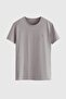 Slim Fit Gray Plain Embossed Printed T-Shirt - 5