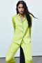Amour Lime Long Satin Pajama Set - 4