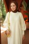 Balloon Sleeve Knitwear Dress White Hm2522 - 4