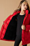Red Hooded Girl's Coat with Pockets 19065 - 5
