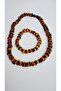 Drop Amber Natural Colors Huge Grain Unisex Necklace Bracelet Set 50Cm,20Cm - 2