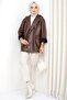 Oversize Leather Jacket Brown HM2338 - 6