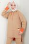 Camel Neon Garnished Hooded Tracksuit Set - HM2465 - 6