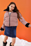 Pink Stand Collar Fur Detailed Girls' Inflatable Coat 19506 - 6