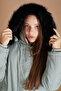 Green Fur Lined Detachable Hooded Girls' Coat 19354 - 4