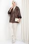 Oversize Leather Jacket Brown HM2338