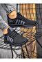 Men's Lace-Up Knit Sneakers-Black-Charcoal