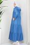 Hooded Detailed Denim Dress Light Blue - 2