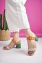 Rainbow Buckle and Belt Detailed Heeled Women's Sandals - 6