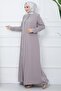 Plus Size Leaf Jewelled Mother's Dress Pink Hm2350 - 6