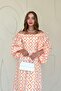 Square Collar Diamond Patterned Dress - Orange 7519 - 2