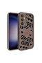 Galaxy S23 FE Case Camera Protected Printed Back Surface Zore Classy Cover - Dark Coffee - 3