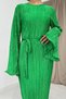 Spanish Sleeve Pleated Dress - 3
