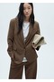 Mini Houndstooth Print Fabric Blazer