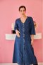 Balloon Sleeve Denim Dress - 2