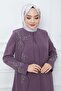 Plus Size Leaf Jewelled Mother's Dress Plum HM2350 - 7