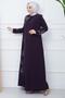 Plus Size Leaf Jewelled Mother's Dress Purple HM2350 - 3