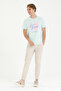 Men's Stone Canvas Trousers 50263815 -Vr049