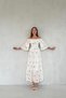 Embroidered Dress with Elastic Shoulders