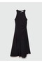 Drape detaylı midi elbise - 3