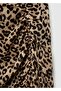 Gathered Leopard Print Skirt - 8