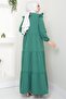 Ayrobin Hijab Dress with Ruffled Shoulders Mint Hm2062 - 4
